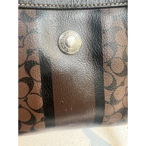 Coach Chelsea Heritage Brown & Black Coated Leather Satchel F15132 +WALLET *READ - Picture 2 of 16